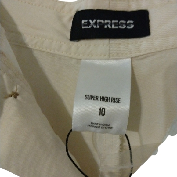 Express Super High Rise 100% Lyocell Button Front & Pockets Cargo Pants Sz. 10 - Picture 10 of 12